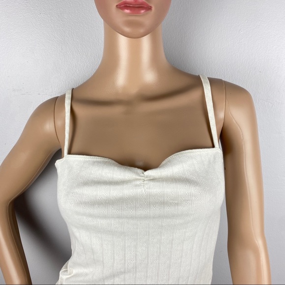 NEW REFORMATION IVORY POINTELLE KNIT CAMISOLE - Picture 4 of 10